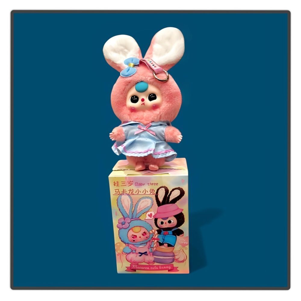 Baby Three Macaron Rabbit Stuffed Pendant - Picture 16 of 16